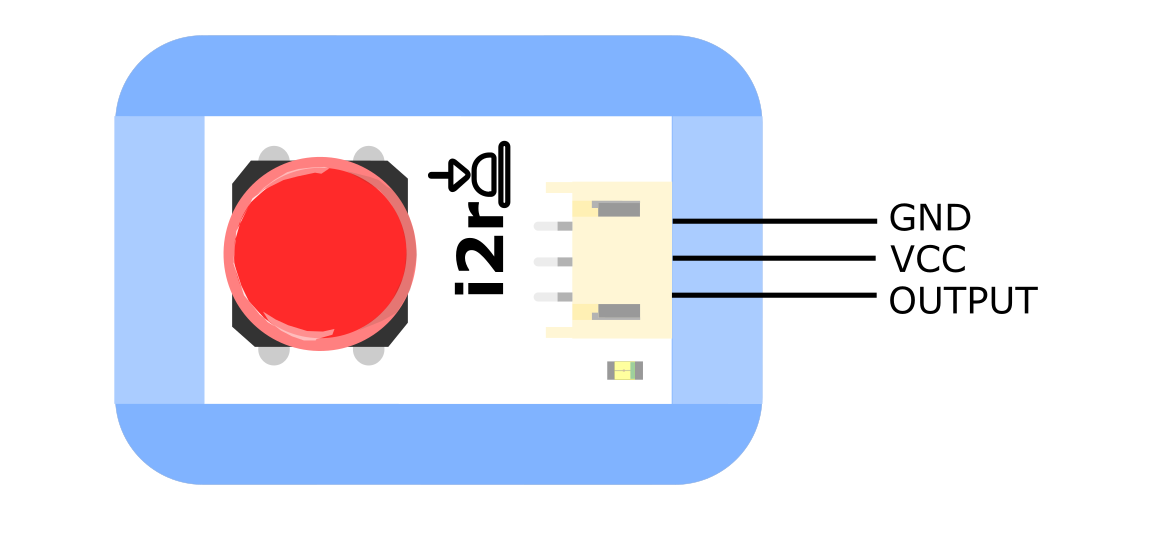Fig1:红色按钮模块引脚图 Fig1:红色按钮模块引脚图