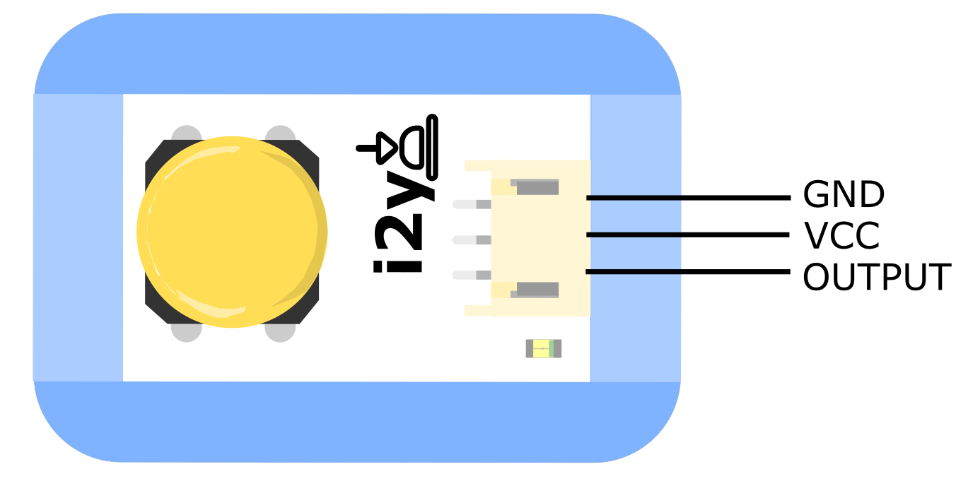 Fig1:黄色按钮模块引脚图 Fig1:黄色按钮模块引脚图
