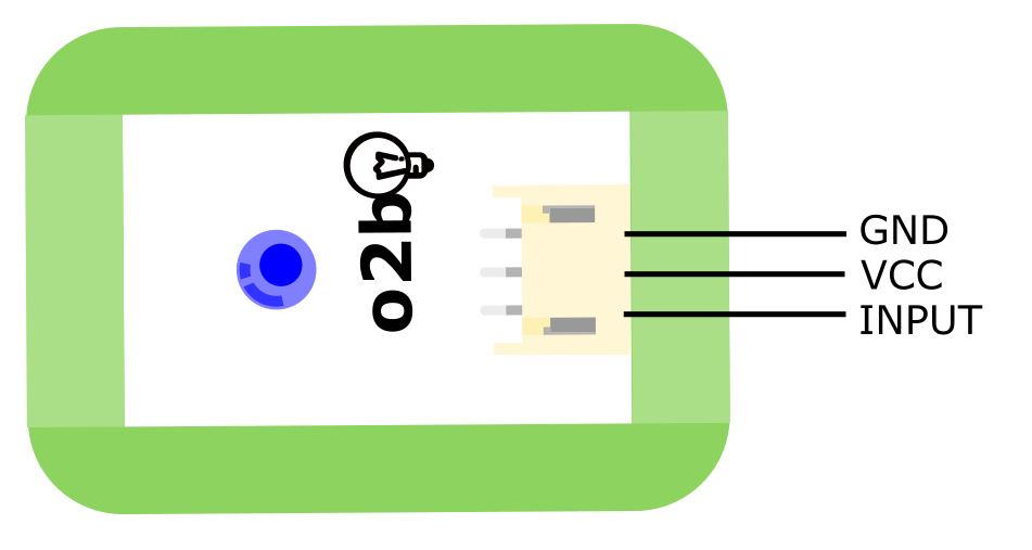 Fig1:蓝色LED模块引脚图 Fig1:蓝色LED模块引脚图