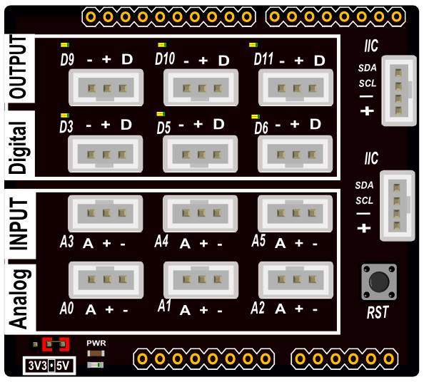 PH2.0 IO传感器扩展板(SKU: DFR0375)