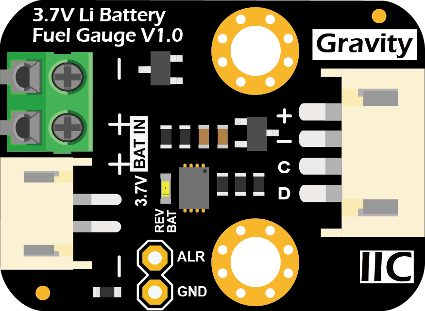 Gravity 3.7V锂电池电量计 引脚说明