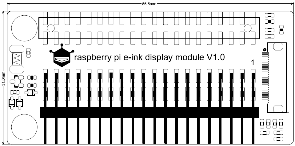 raspberry pi e-ink display module尺寸图