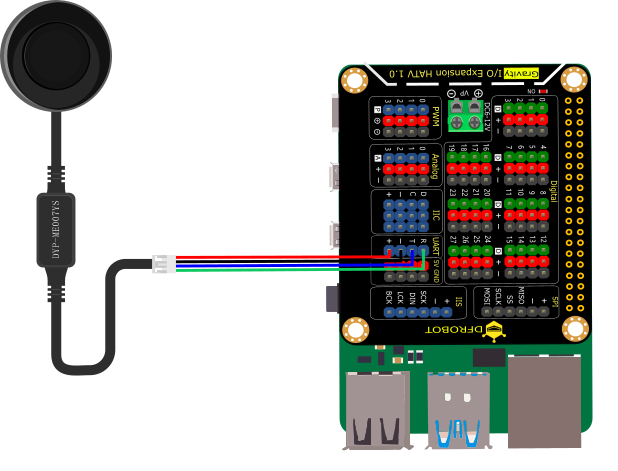 Raspberry Pi与超声波传感器连接图
