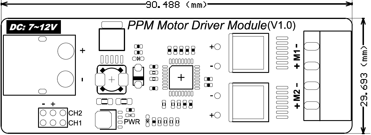 PPM Motor Driver Module尺寸图
